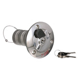 Seachoice 32051 Deck Mount Gas Fill Plate w/ Locking Cap, Cast 316 Stainless Steel, Includes 2 Keys