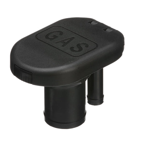 Seachoice 32061 Deck Mount Gas Fill Plate w/ Vent, Hinged Flip-Top, Molded Black Plastic