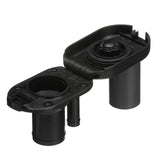 Seachoice 32061 Deck Mount Gas Fill Plate w/ Vent, Hinged Flip-Top, Molded Black Plastic