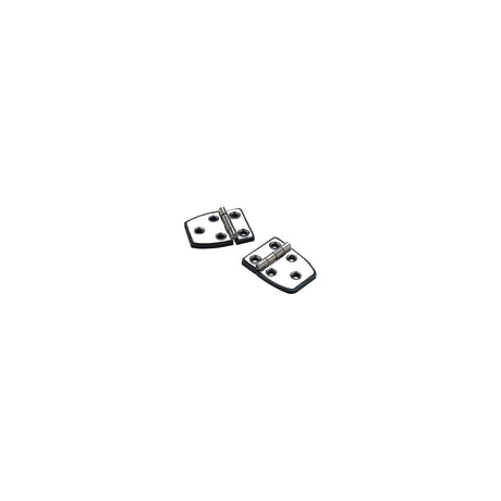 Seachoice 34351 (2) 2-1/4" x 1-1/2" Polished Stainless Steel 3/4" Short Side Hinges with Black Nylon Base Plate