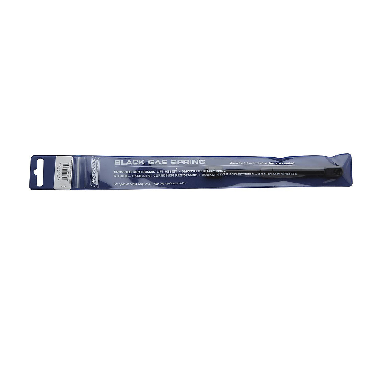 Seachoice Black Gas Spring, 7.5 In. Compressed-5.25 In. Extended, 20 Pounds of Force