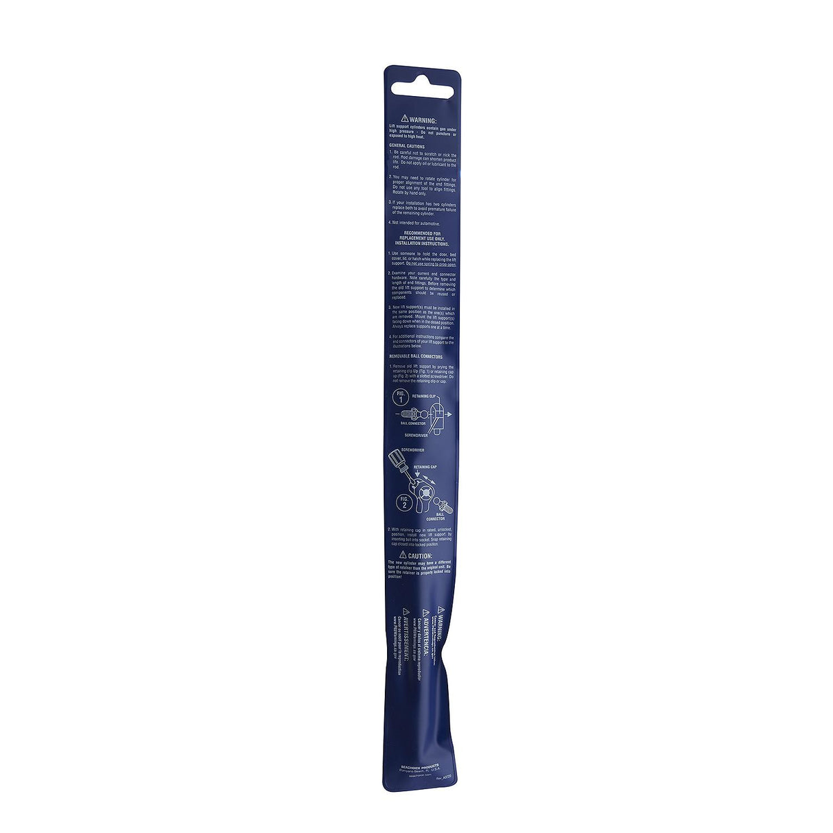 Seachoice Gas Spring, 316 Stainless Steel, 17.2-10.2 in., 90#