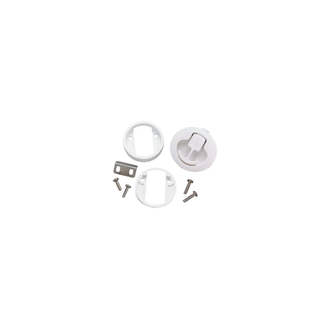 Seachoice 35521 Flush Mount Slam Latch, Rust-Free White Plastic, 2 in. Diameter