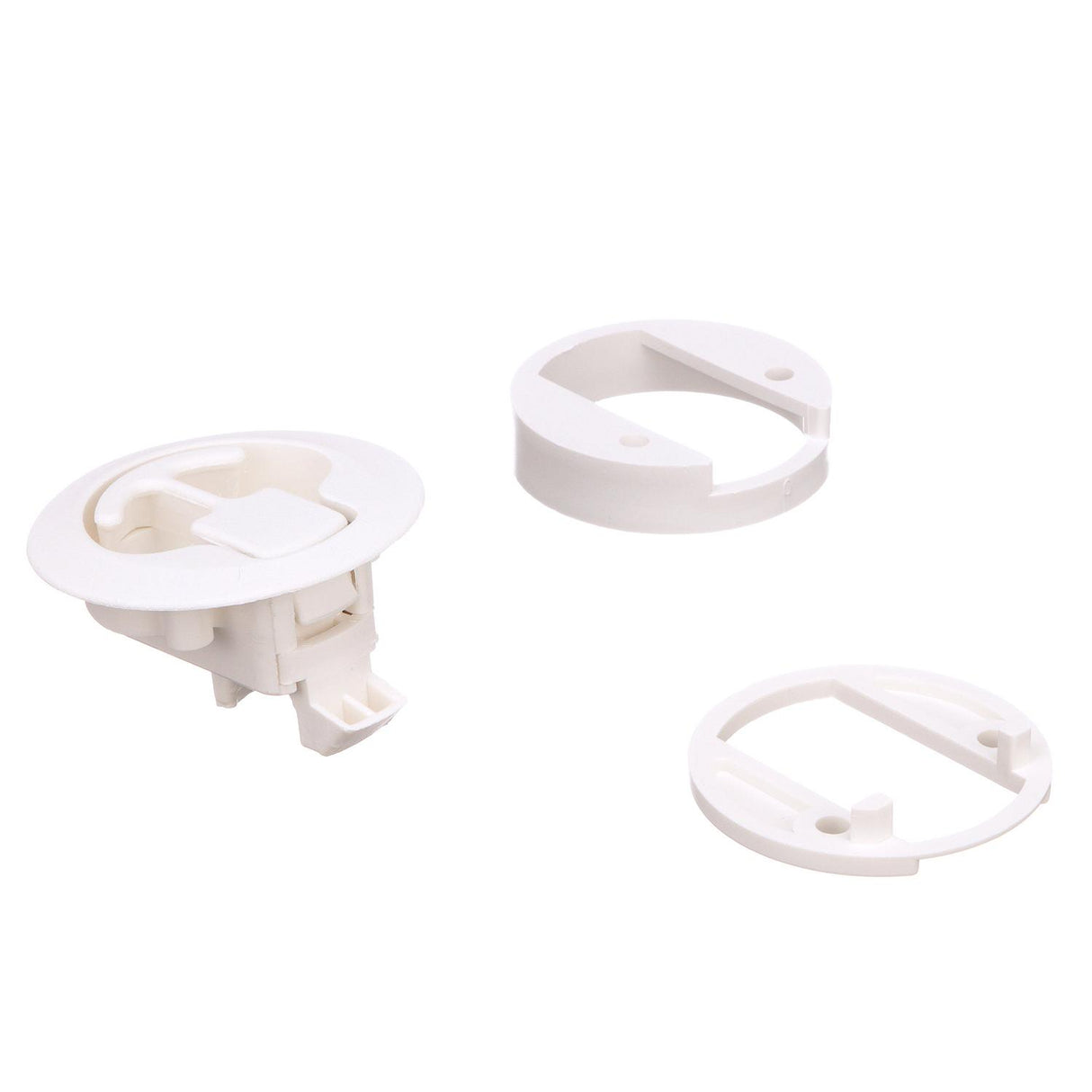 Seachoice 35521 Flush Mount Slam Latch, Rust-Free White Plastic, 2 in. Diameter