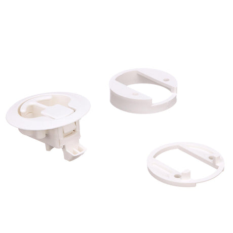 Seachoice 35521 Flush Mount Slam Latch, Rust-Free White Plastic, 2 in. Diameter
