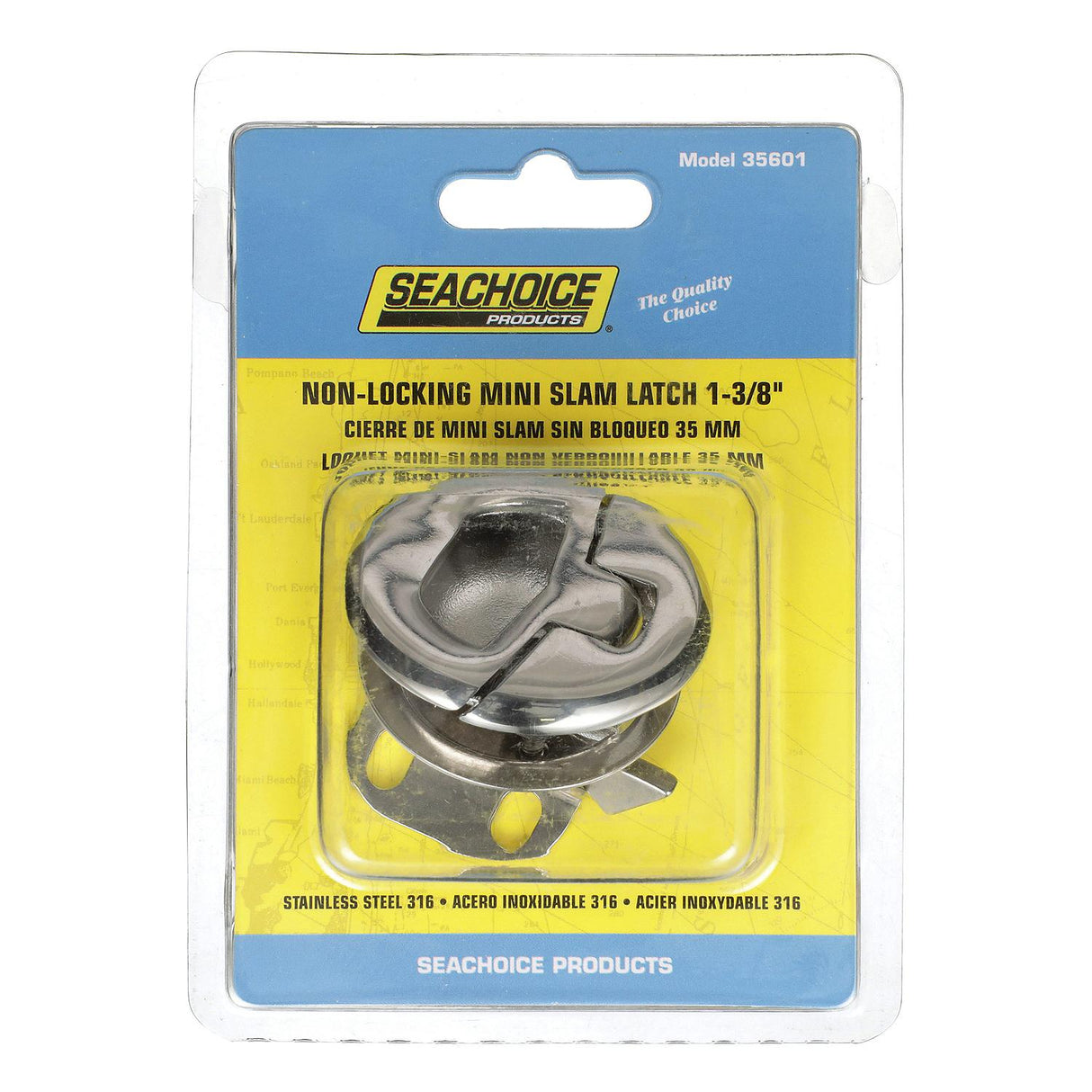 Seachoice Non-Locking Grand Slam Latch, 316 Stainless Steel, Mini Round 1-3/8 in., Watertight