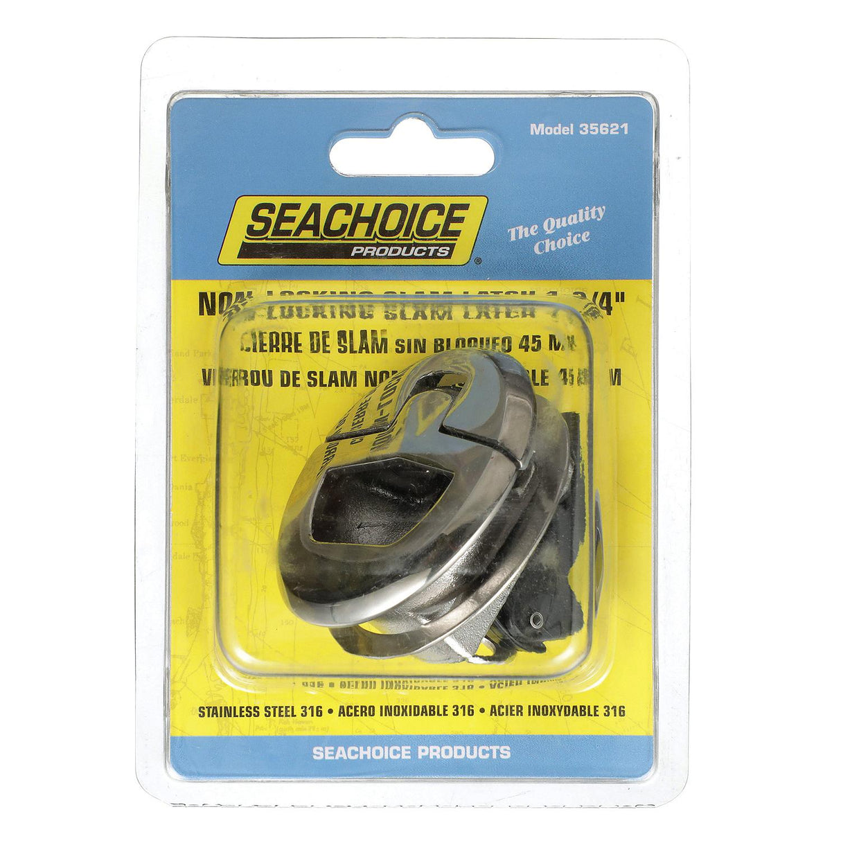 Seachoice Non-Locking Grand Slam Latch, 316 Stainless Steel, Round 1-3/4 in., Watertight