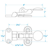 Seachoice Chrome-Plated Cast Brass Hatch Fastener