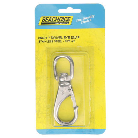 Seachoice Heavy Duty Swivel Eye Snap, Polished Stainless Steel, Size #2, 4 In. Long, 3/4 In. ID Eye