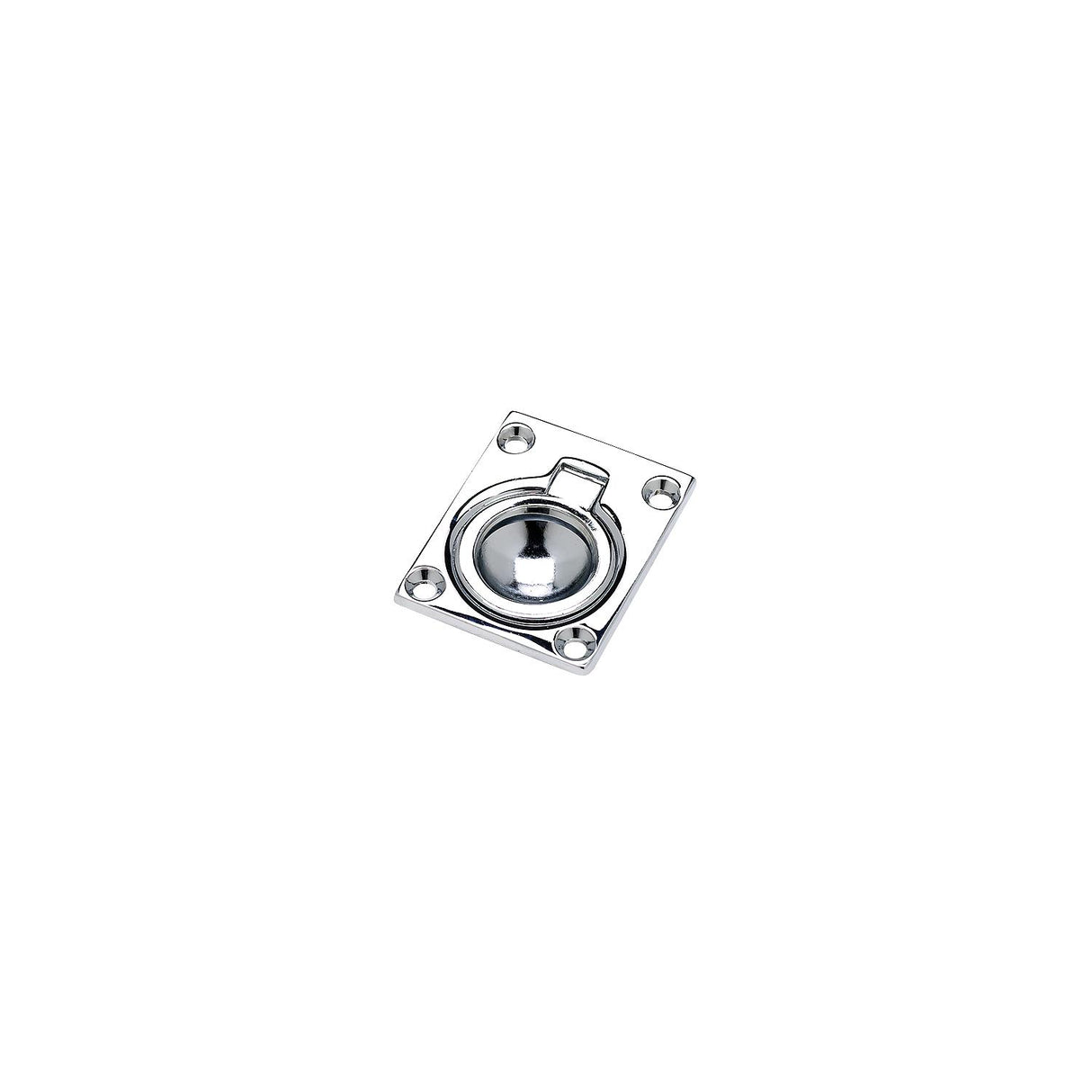 Seachoice Chrome-Plated Cast Brass Square Flush Hatch Ring Pull, 1-1/2 In. X 1-3/4 In.