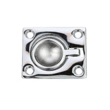 Seachoice Chrome-Plated Cast Brass Square Flush Hatch Ring Pull, 1-1/2 In. X 1-3/4 In.