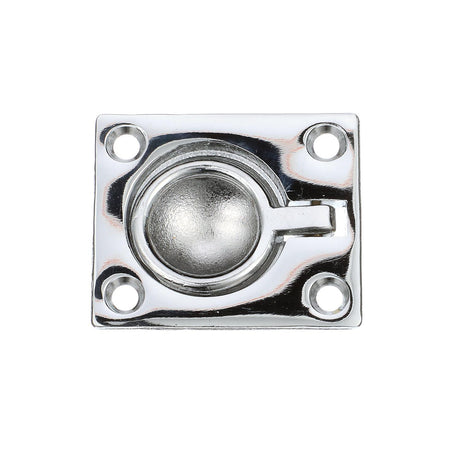 Seachoice Chrome-Plated Cast Brass Square Flush Hatch Ring Pull, 1-1/2 In. X 1-3/4 In.