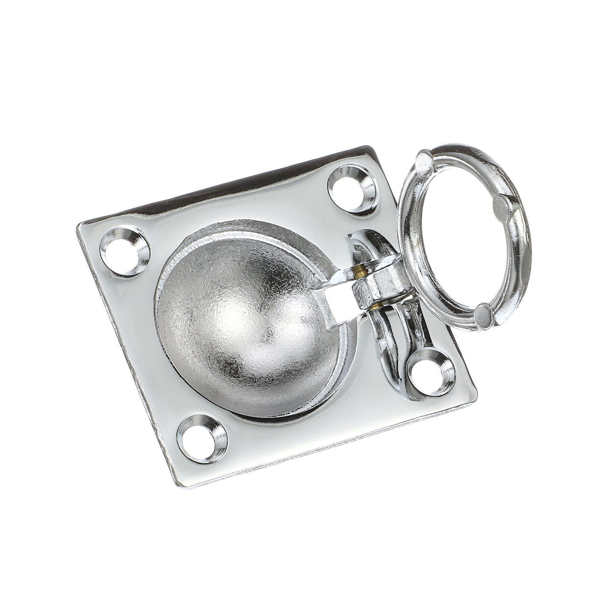 Seachoice Chrome-Plated Cast Brass Square Flush Hatch Ring Pull, 1-1/2 In. X 1-3/4 In.