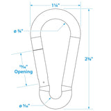 Seachoice Interlocking Spring Hook, 2.5 In. X 0.25 In., 240 Lb. Max Load