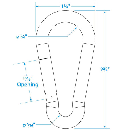 Seachoice Interlocking Spring Hook, 2.5 In. X 0.25 In., 240 Lb. Max Load