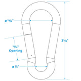 Seachoice Interlocking Spring Hook, 3.25 In. X 0.3125 In., 480 Lb. Max Load