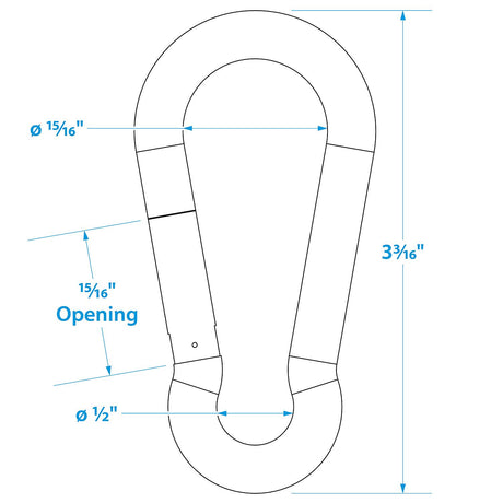 Seachoice Interlocking Spring Hook, 3.25 In. X 0.3125 In., 480 Lb. Max Load