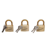 Seachoice Solid Brass Padlock, 2 in., Set of 3 Keyed Alike