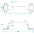 Seachoice 6 In. Transom Handle Chrome, One Size