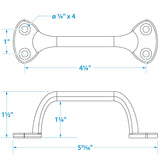 Seachoice Heavy Duty Transom Handle, Triple Chrome-Plated Cast Brass, 6 in. Round Grip