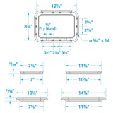 Seachoice White Pry-Out Hatch, 7 In. X 11 In. Inner Dimensions, Acetone Proof Polypropylene