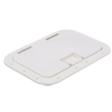 Seachoice White Hinged Hatch, 7 in. X 11 in. Inner Dimensions, Acetone Proof Polypropylene