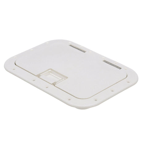 Seachoice White Hinged Hatch, 7 in. X 11 in. Inner Dimensions, Acetone Proof Polypropylene