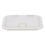 Seachoice White Hinged Hatch, 7 in. X 11 in. Inner Dimensions, Acetone Proof Polypropylene