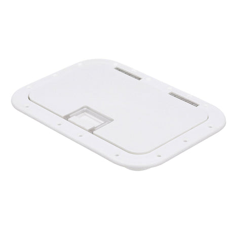 Seachoice Hinged Hatch, Arctic White, 7 in. X 11 in. Inner Dimensions, Acetone Proof Polypropylene
