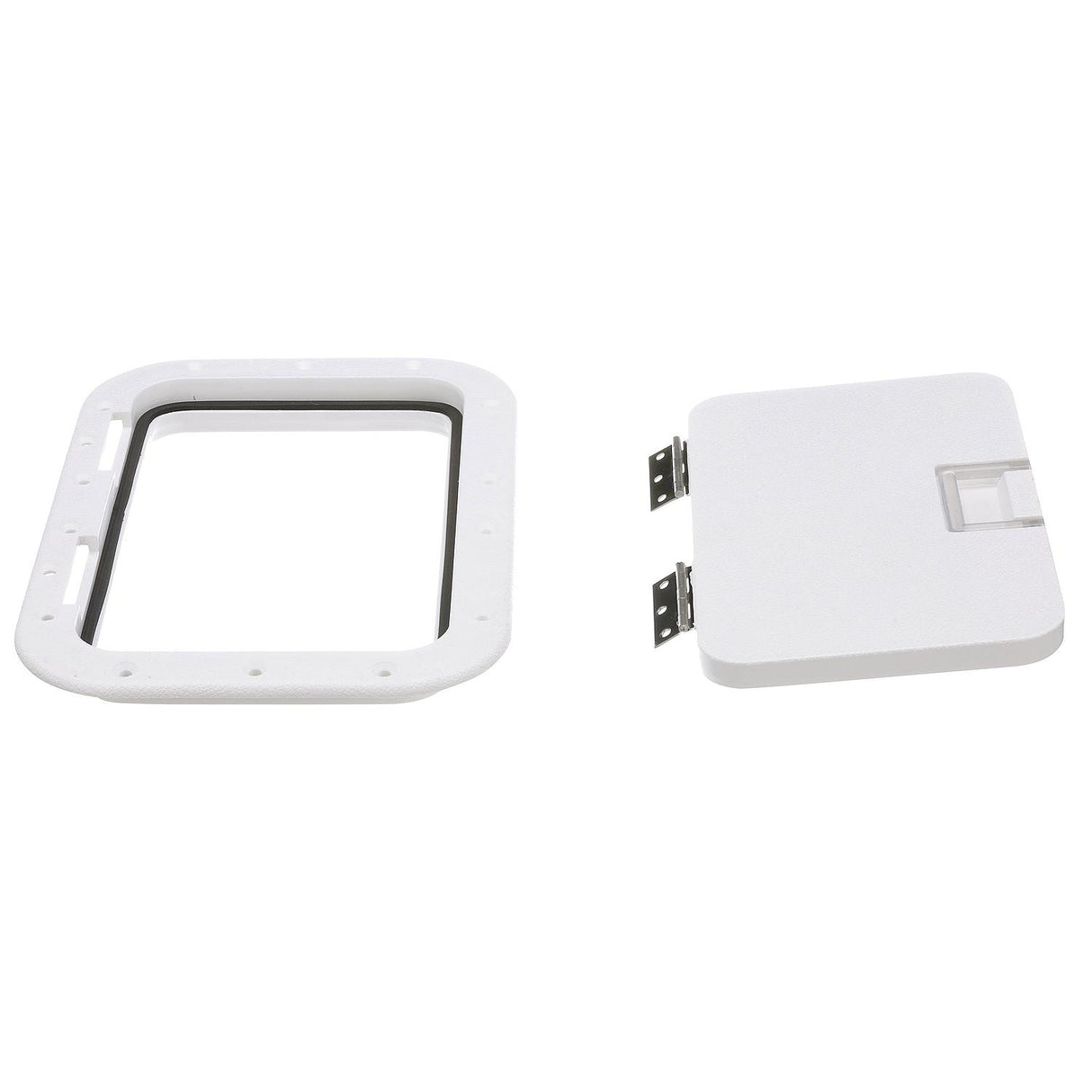 Seachoice Hinged Hatch, Arctic White, 7 in. X 11 in. Inner Dimensions, Acetone Proof Polypropylene