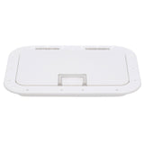 Seachoice Hinged Hatch, Arctic White, 7 in. X 11 in. Inner Dimensions, Acetone Proof Polypropylene