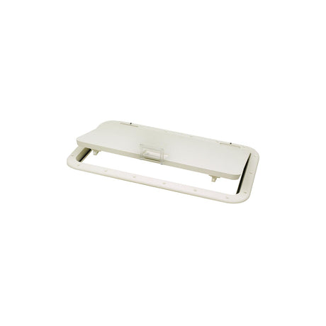Seachoice White Handle Hatch, 10 in. X 20 in., Stainless Steel Hinge