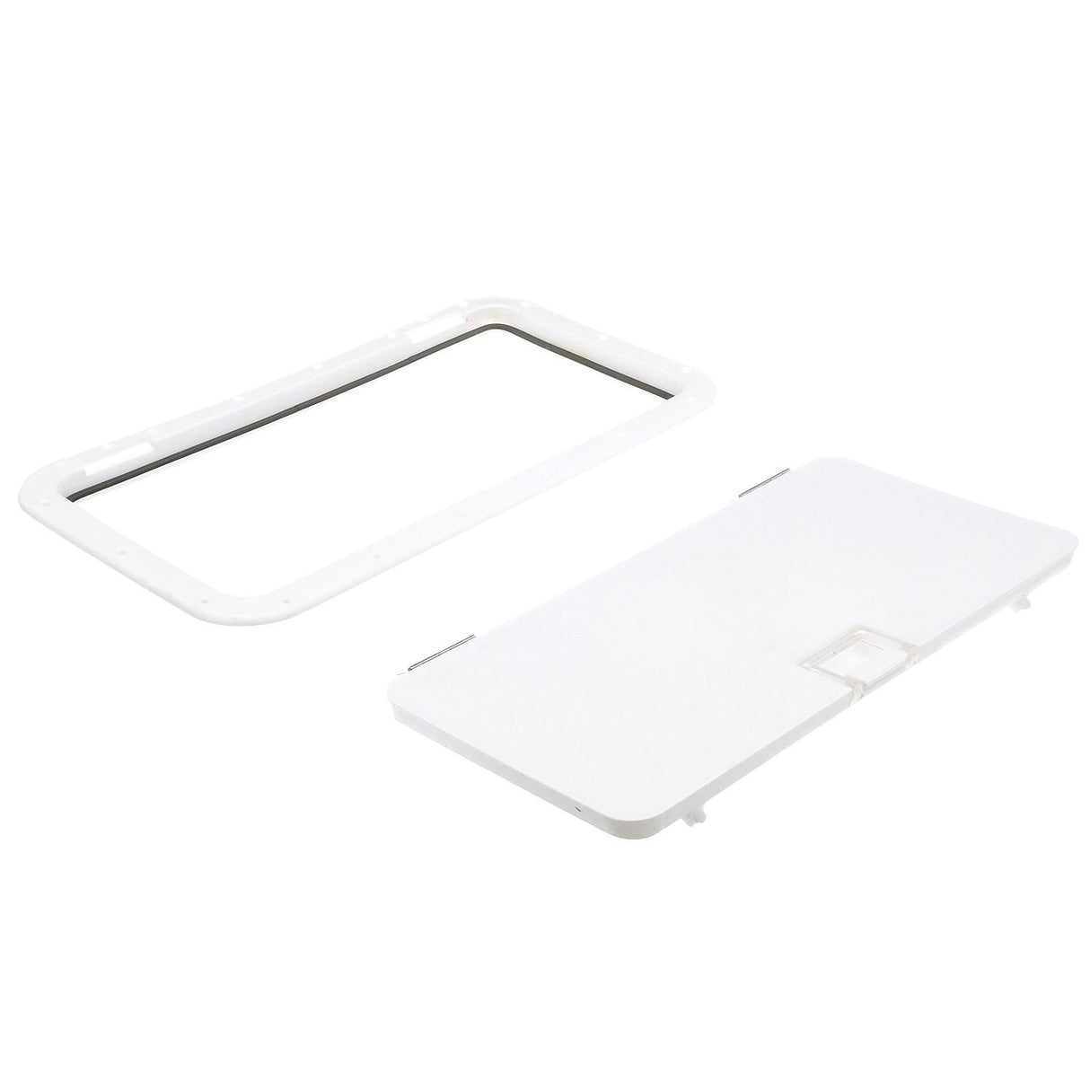 Seachoice Handle Hatch, Arctic White, 10 in. X 20 in., Stainless Steel Hinge