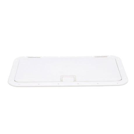 Seachoice Handle Hatch, Arctic White, 10 in. X 20 in., Stainless Steel Hinge
