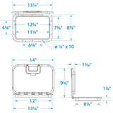 Seachoice Offshore Hinged Low-Profile Hatch, White, 7 In. X 11 In.