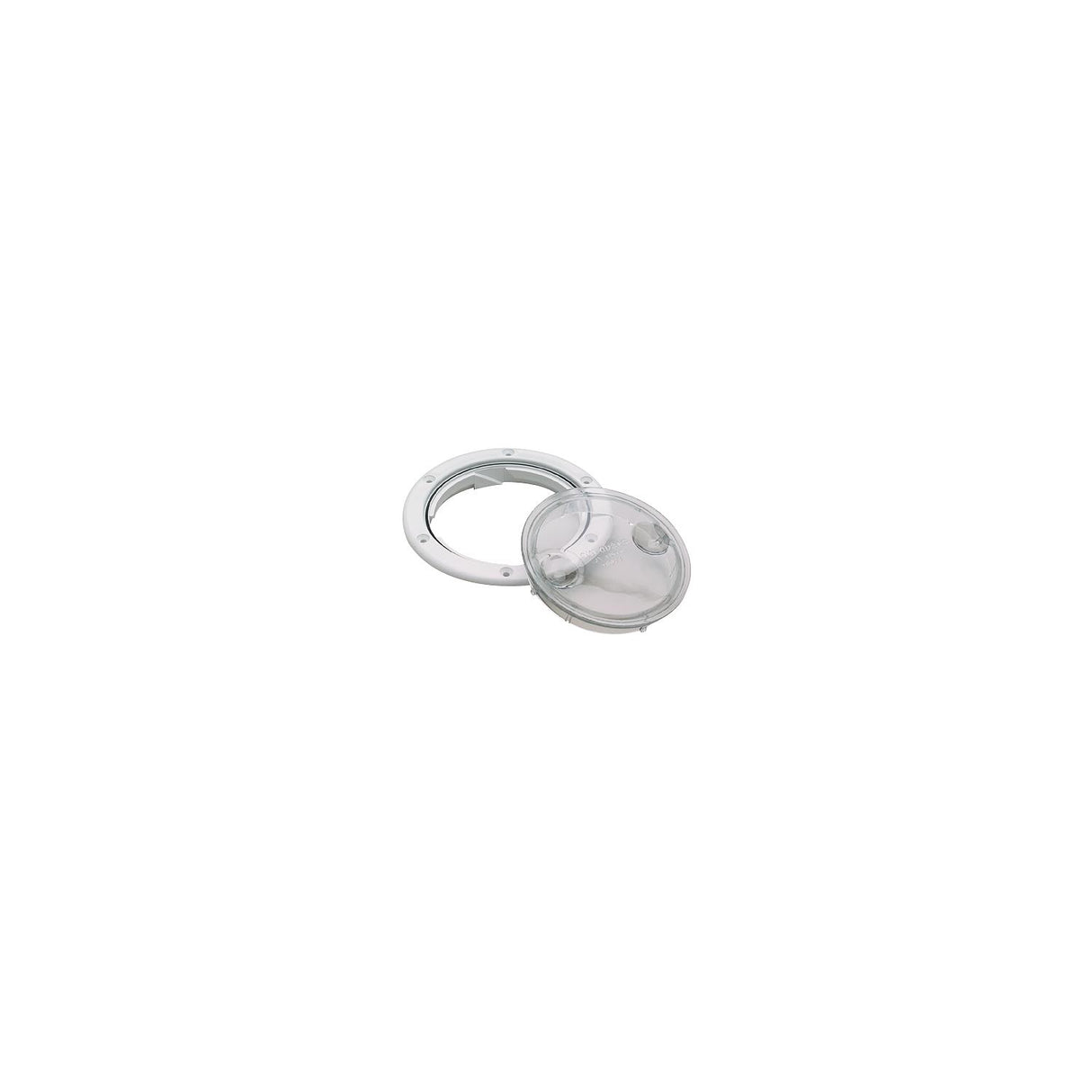 Seachoice 39401 Twist 'N' Lock Deck Plate, White w/ Clear Insert, Up to 6-1/2 In. Diameter