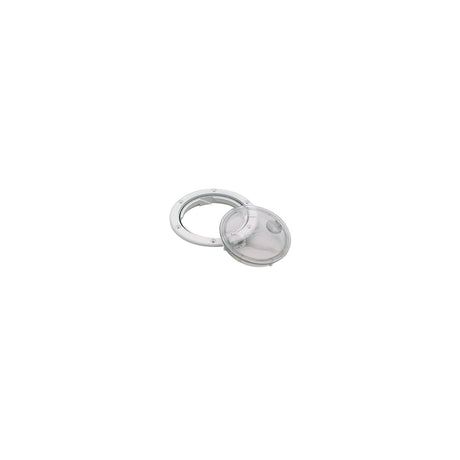 Seachoice 39401 Twist 'N' Lock Deck Plate, White w/ Clear Insert, Up to 6-1/2 In. Diameter