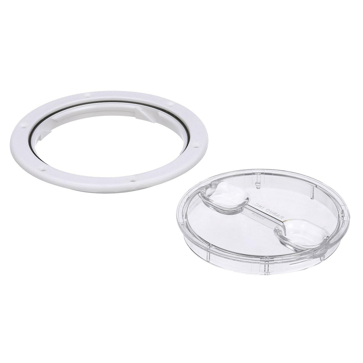 Seachoice 39401 Twist 'N' Lock Deck Plate, White w/ Clear Insert, Up to 6-1/2 In. Diameter