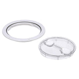 Seachoice 39401 Twist 'N' Lock Deck Plate, White w/ Clear Insert, Up to 6-1/2 In. Diameter