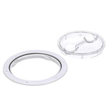 Seachoice 39401 Twist 'N' Lock Deck Plate, White w/ Clear Insert, Up to 6-1/2 In. Diameter