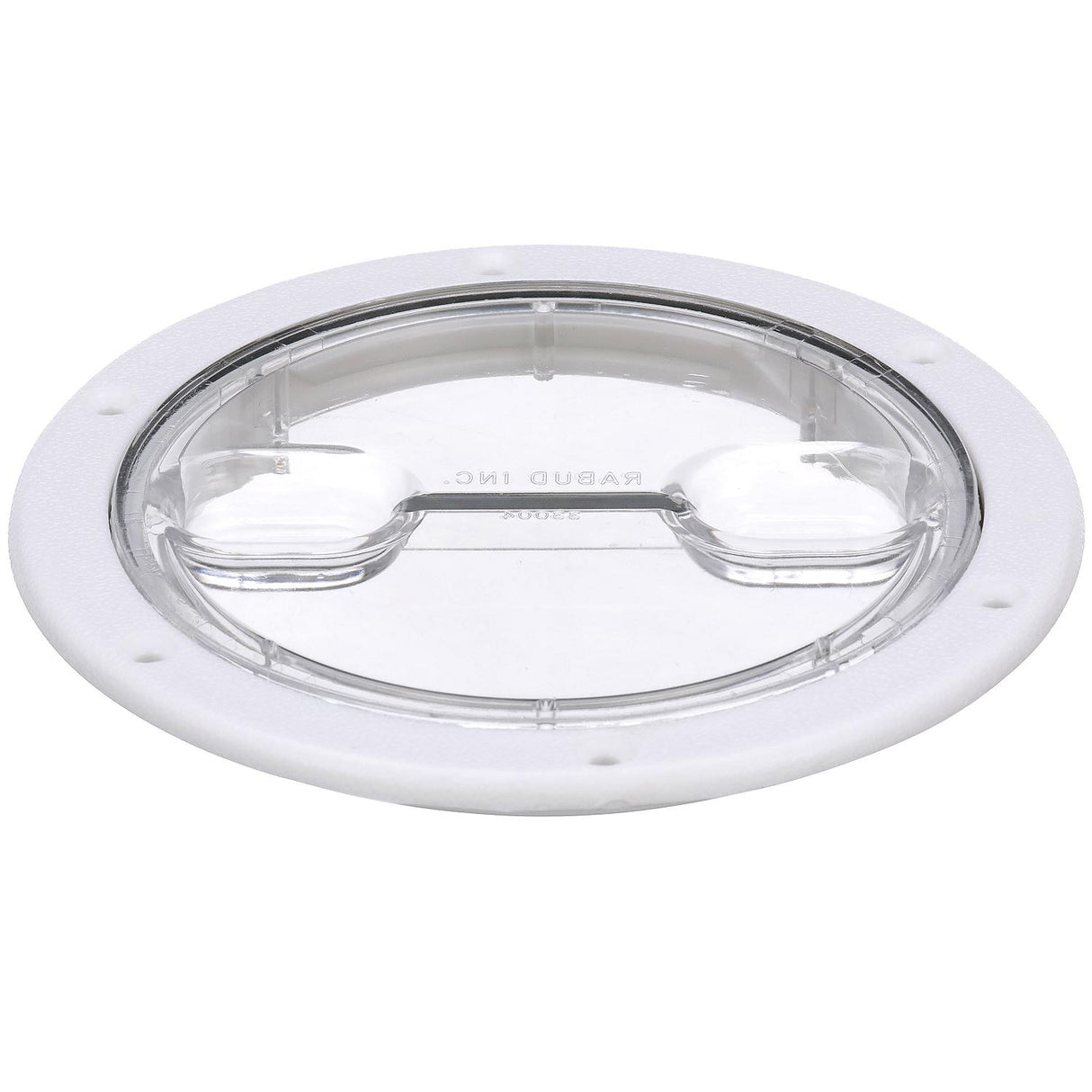Seachoice 39401 Twist 'N' Lock Deck Plate, White w/ Clear Insert, Up to 6-1/2 In. Diameter