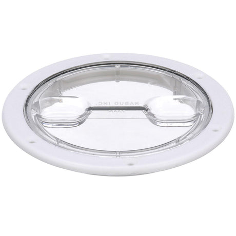 Seachoice 39401 Twist 'N' Lock Deck Plate, White w/ Clear Insert, Up to 6-1/2 In. Diameter