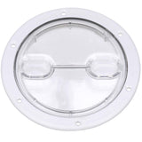 Seachoice 39401 Twist 'N' Lock Deck Plate, White w/ Clear Insert, Up to 6-1/2 In. Diameter