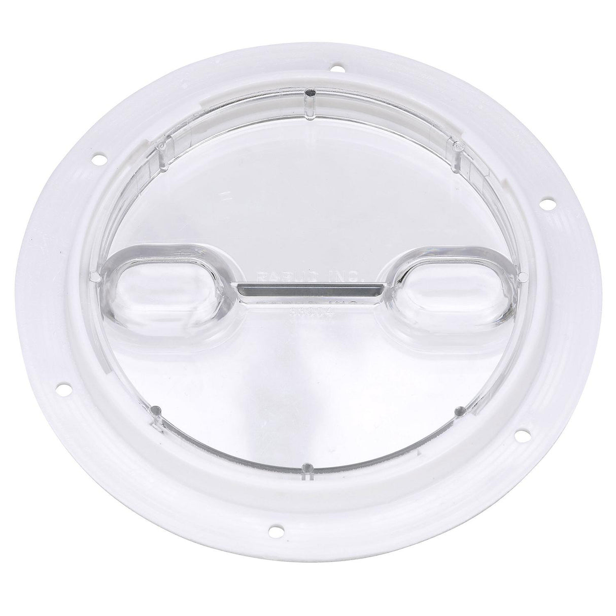 Seachoice 39401 Twist 'N' Lock Deck Plate, White w/ Clear Insert, Up to 6-1/2 In. Diameter