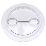 Seachoice 39401 Twist 'N' Lock Deck Plate, White w/ Clear Insert, Up to 6-1/2 In. Diameter