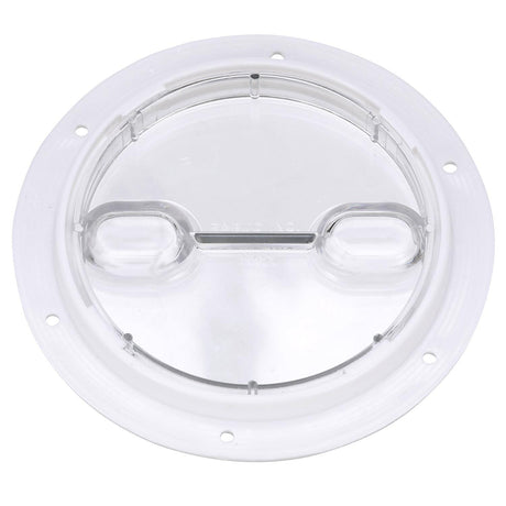 Seachoice 39401 Twist 'N' Lock Deck Plate, White w/ Clear Insert, Up to 6-1/2 In. Diameter