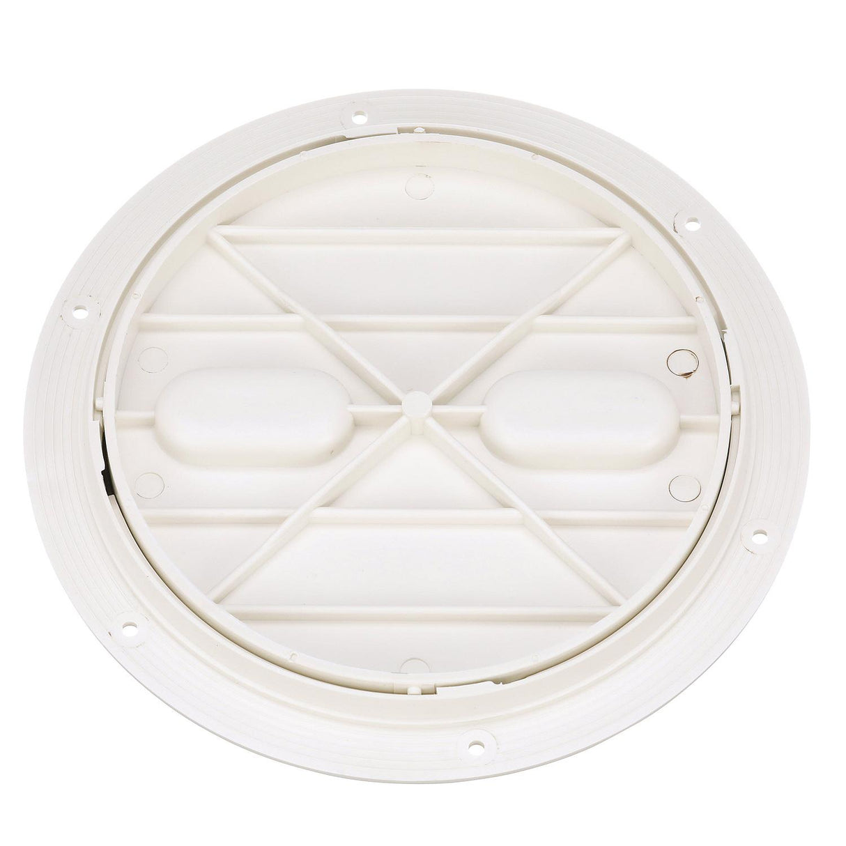 Seachoice 39421 Twist 'N' Lock Deck Plate, White Base and Lid, Up to 8-1/2 in. Diameter