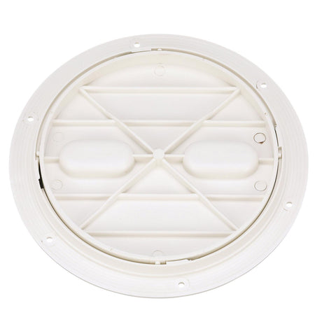 Seachoice 39421 Twist 'N' Lock Deck Plate, White Base and Lid, Up to 8-1/2 in. Diameter