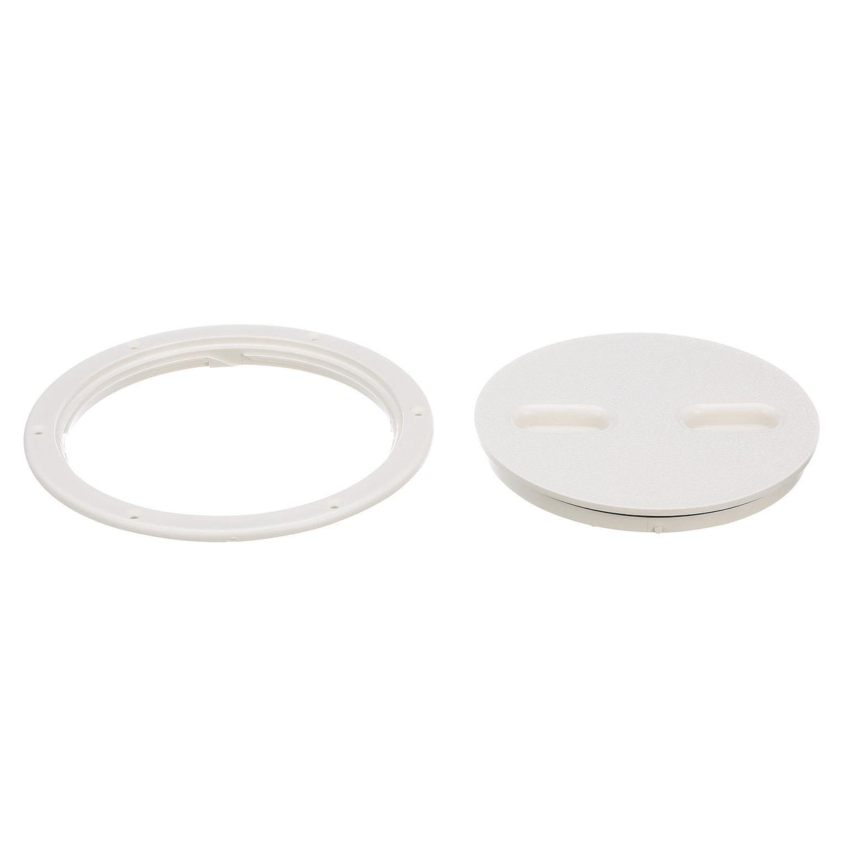 Seachoice 39421 Twist 'N' Lock Deck Plate, White Base and Lid, Up to 8-1/2 in. Diameter