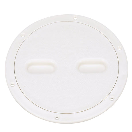 Seachoice 39421 Twist 'N' Lock Deck Plate, White Base and Lid, Up to 8-1/2 in. Diameter
